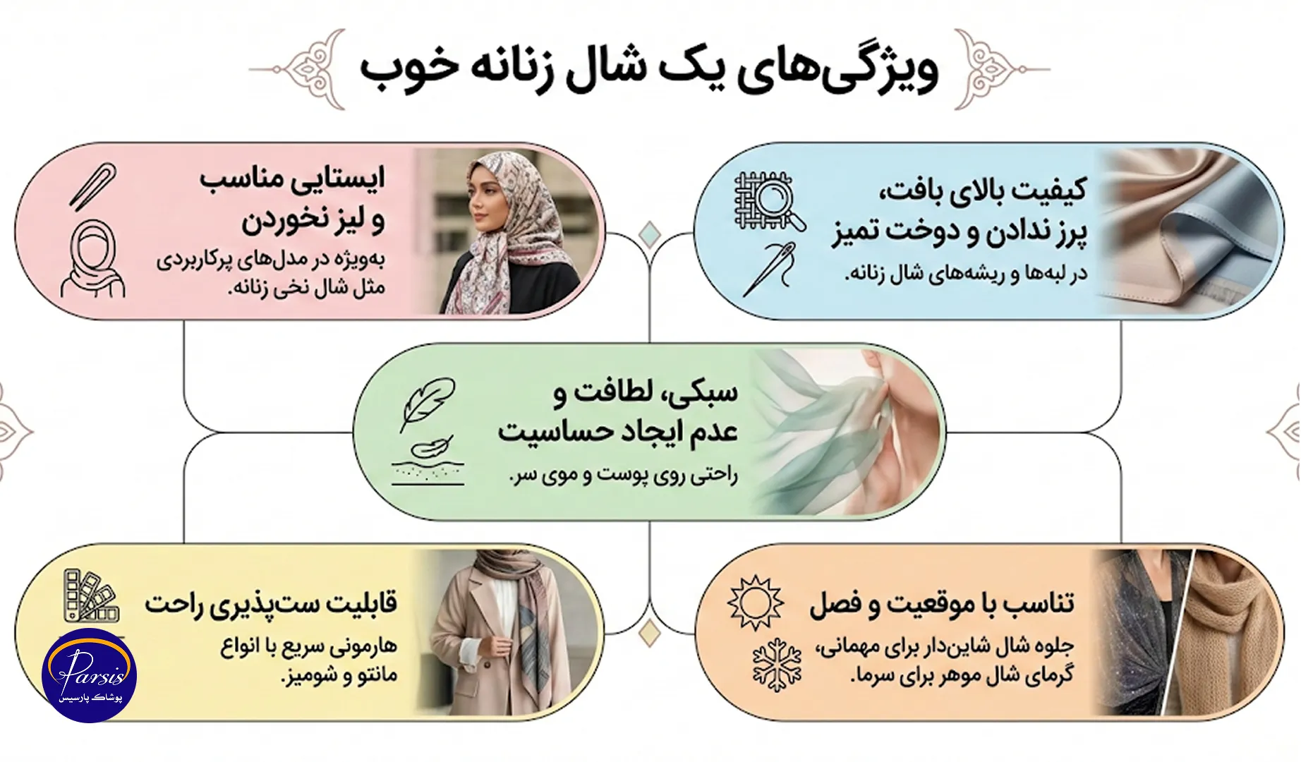 ویژگیهای یک شال خوب